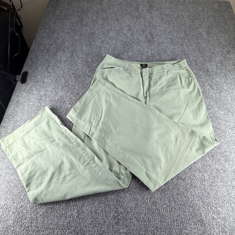 Mossimo Women Sage Green Wide Leg Stretch Cotton Trousers Size 16W RN17730